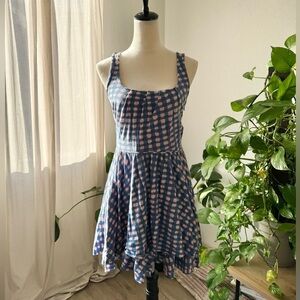 Vintage y2k Marc by Marc Jacobs Molly Blue and Pink Checkered Dress size s